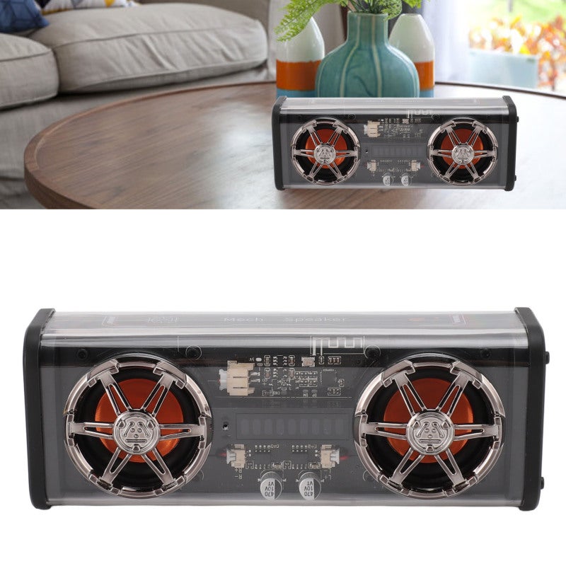Portable Wireless Speaker: Black Transparent Mech Design - Bluetooth 5.3 Stable Connectivity, Powerful Subwoofer Sound for Home Party, Travel & Daily Use - Image 4