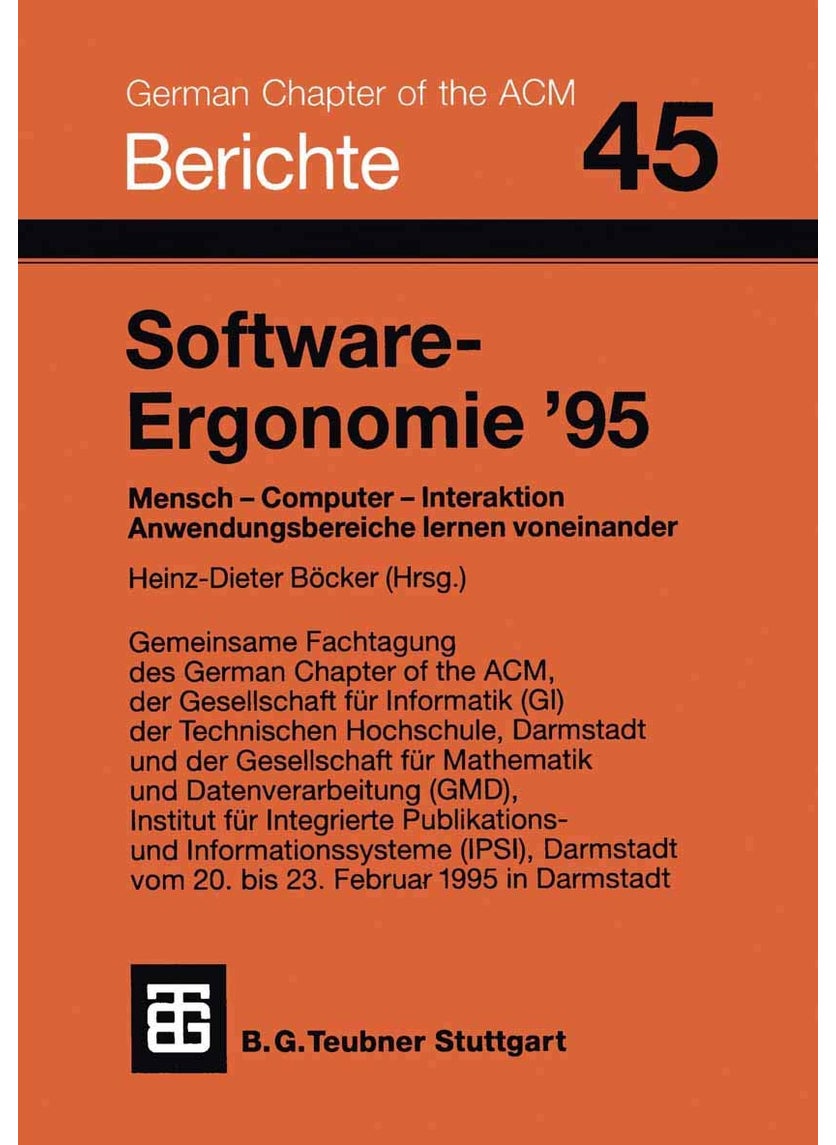 Software-Ergonomie 95: Mensch Computer Interaktion. Anwendungsbereiche Lernen Voneinander 