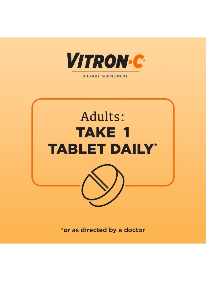 Vitron-C Iron Supplement, Once Daily, High Potency Iron Plus Vitamin C, Dye Free Tablets, 60 Count