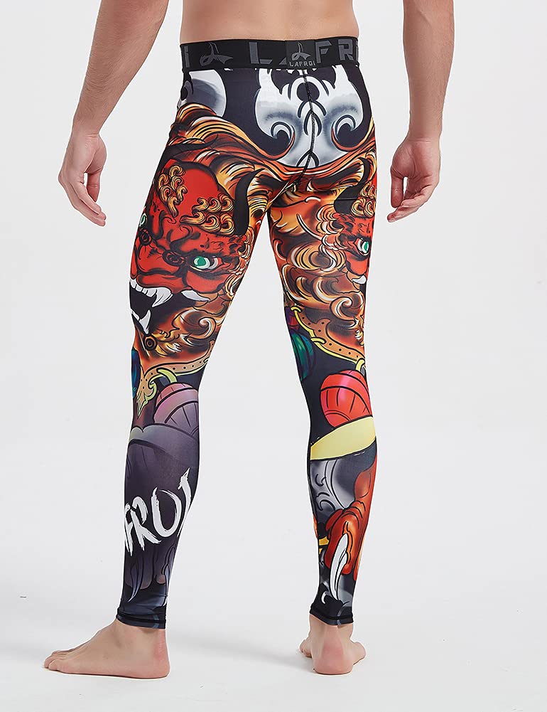 LAFROI Men's Quick Dry Cool Compression Fit Tights Leggings Waistband-YSK08 Lion Dance Size MD - Image 5