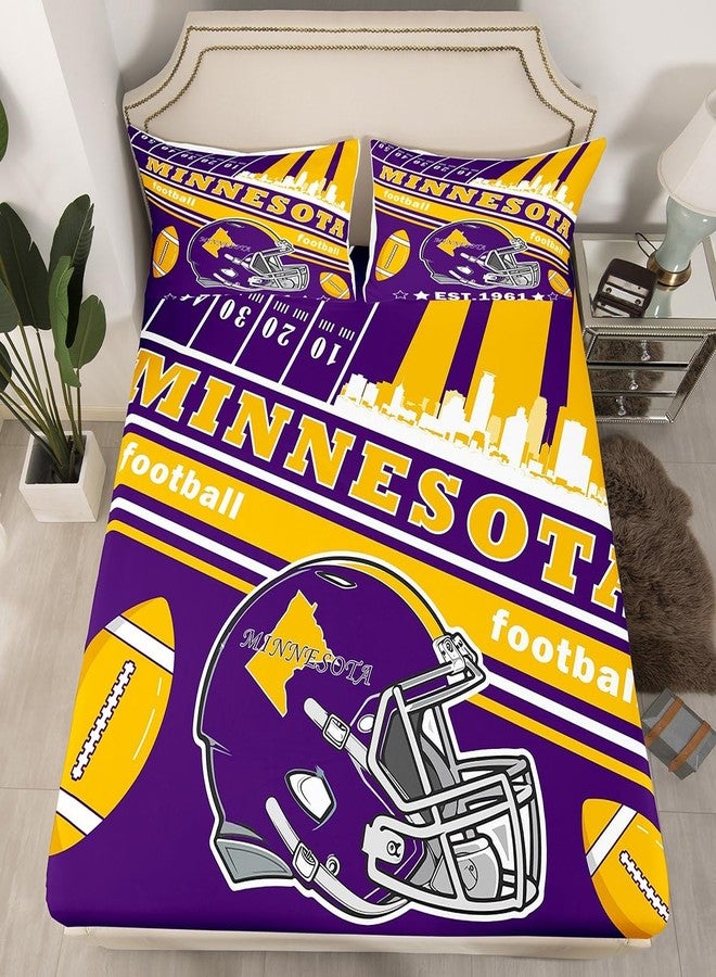 Feelyou Football Bed Sheets Set Boys Queen Size Rugby Sports Fitted Sheet with 16 Inch Deep Pockets Women Men Football City Bedding Set Room Decor - Image 4