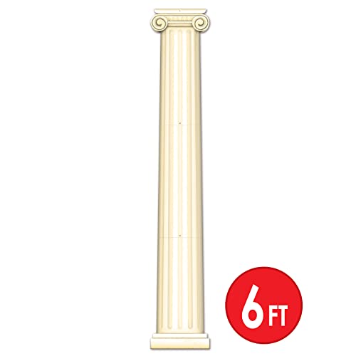Beistle Roman Pillar Photo Prop Backdrop, Greek Column Wall Decoration, Italian Jointed Cut Out Party Decor, Rome& Greece Party Accessry, 6' - Image 2