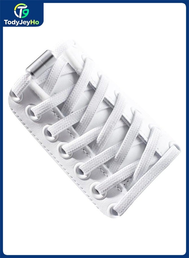 تودي جي هو (2 زوج) مرنة لا ربطة حذاء، شبه دائرة الحذاء الدانتلات سريعة كسول معدنية قفل الدانتلات سلاسل الأحذية، النظام مع الدانتلات الأحذية المرنة - حجم واحد يناسب جميع الأطفال والكبار - Image 1