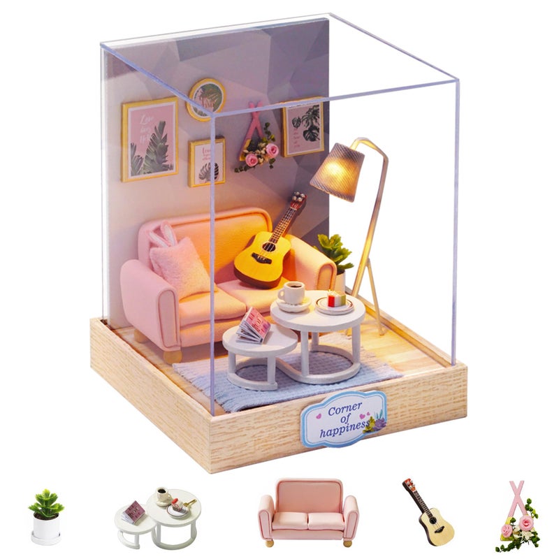 Flever Dollhouse Miniature DIY House Kit Creative Room with Furniture for Romantic Artwork Gift (Afternoon Tea Time) - Image 1