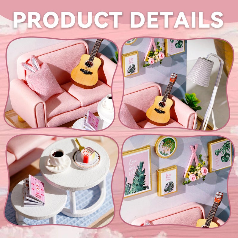 Flever Dollhouse Miniature DIY House Kit Creative Room with Furniture for Romantic Artwork Gift (Afternoon Tea Time) - Image 4