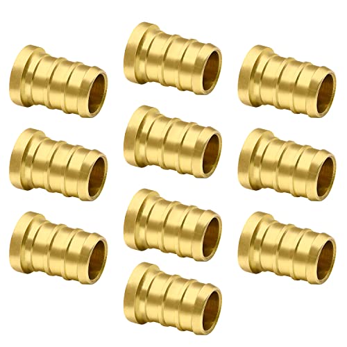 Ruby Q 10pcs 1/2" PEX Barb Plug End Cap, Brass PEX Barb Plug End Cap Pipe Fitting - Image 1