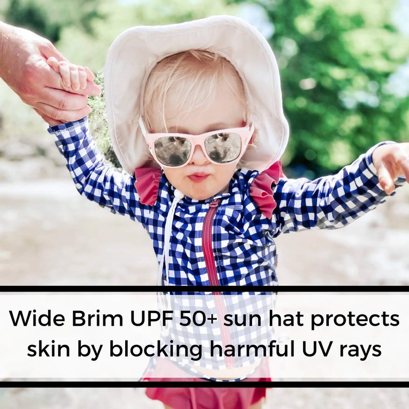 SwimZip Wide Brim Sun Hat | UPF 50+ Protection for Baby, Toddler, and Kids White - Image 3