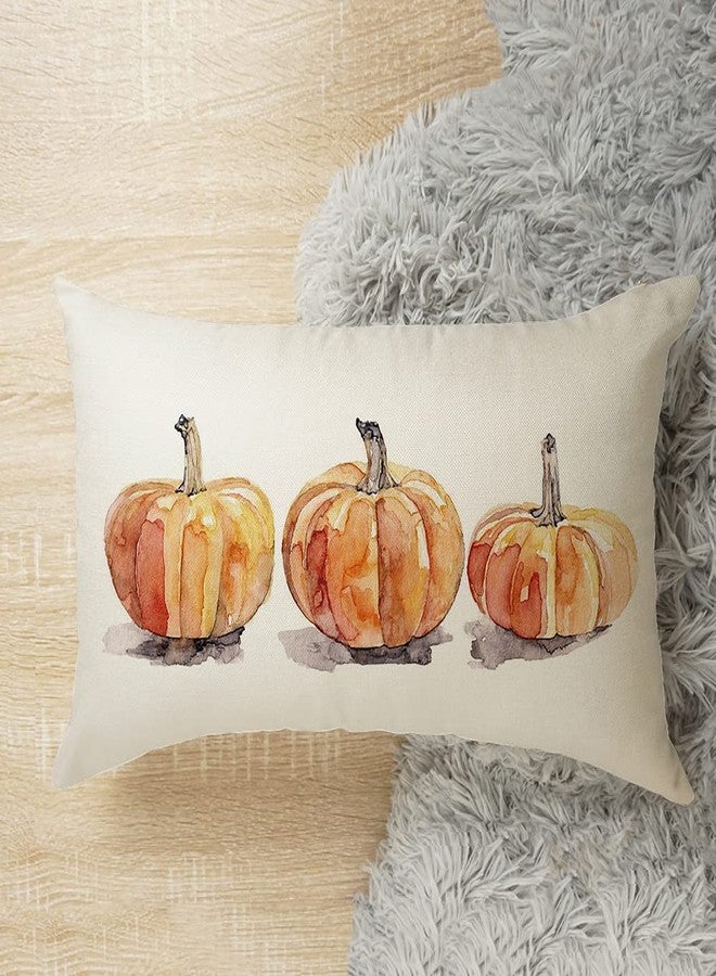 GTEXT 20x12 inch Farmhouse Pillow Covers Fall Pumpkins Pillow Cover Long Cushion Cover Farm Decorative Couch Pillow Cases Cotton Linen Pillow Country Style - Image 2
