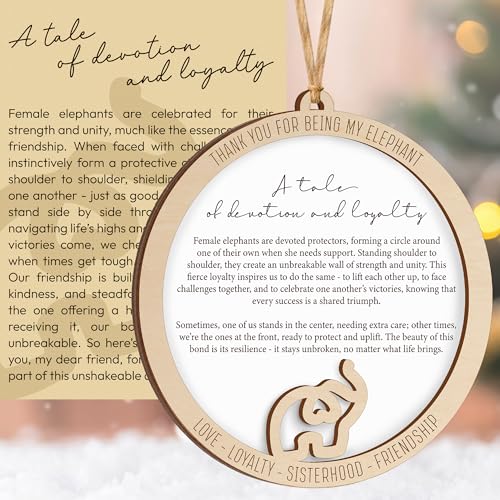 Sensemory Best Friend Birthday Gifts for Women, Friendship Elephant Ornament with Story Card, Friendship Gifts for Women, Birthday Presents for Best Friends Sisters Special Bond Decor (Loyalty) - Image 1