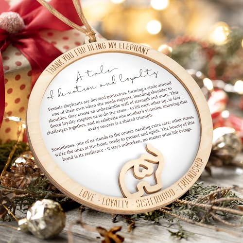 Sensemory Best Friend Birthday Gifts for Women, Friendship Elephant Ornament with Story Card, Friendship Gifts for Women, Birthday Presents for Best Friends Sisters Special Bond Decor (Loyalty) - Image 2
