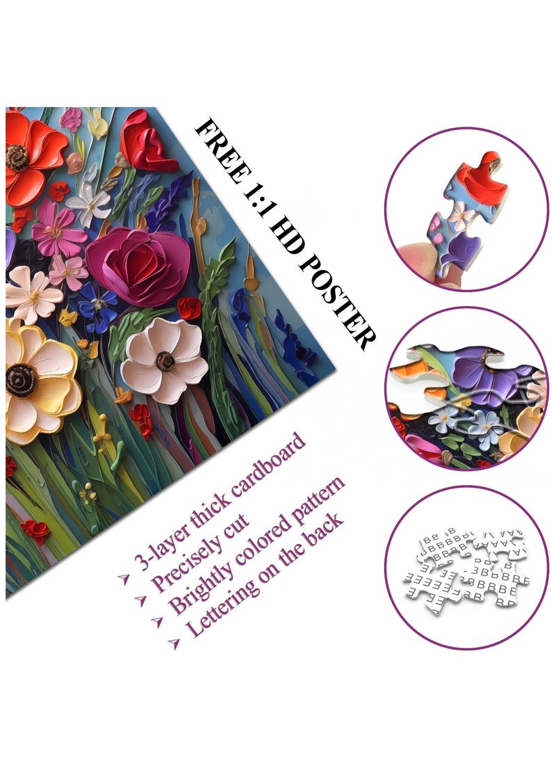 VICTORIA ANNA Adult 1000-Piece Spring Garden Colorful Floral Puzzle | Plant Art Decorative Brain Teaser for Relaxation - Image 4