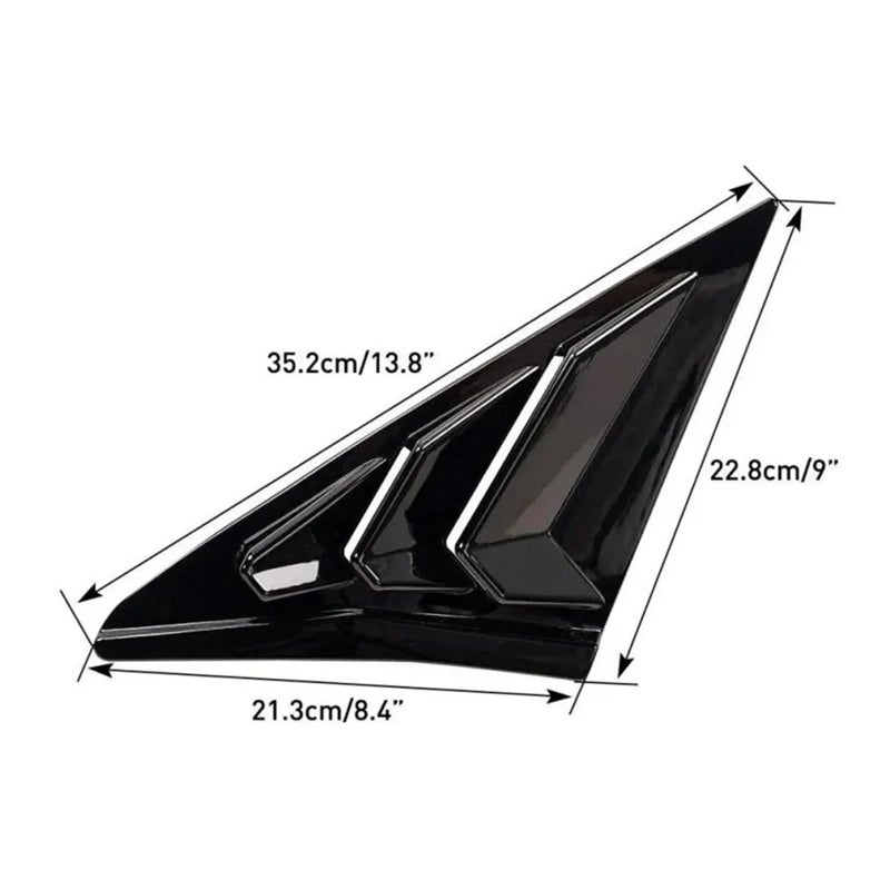 Matte Black Rear Side Window Louvers Air Vent Shades For Hatchback 2020 2021 - Image 5