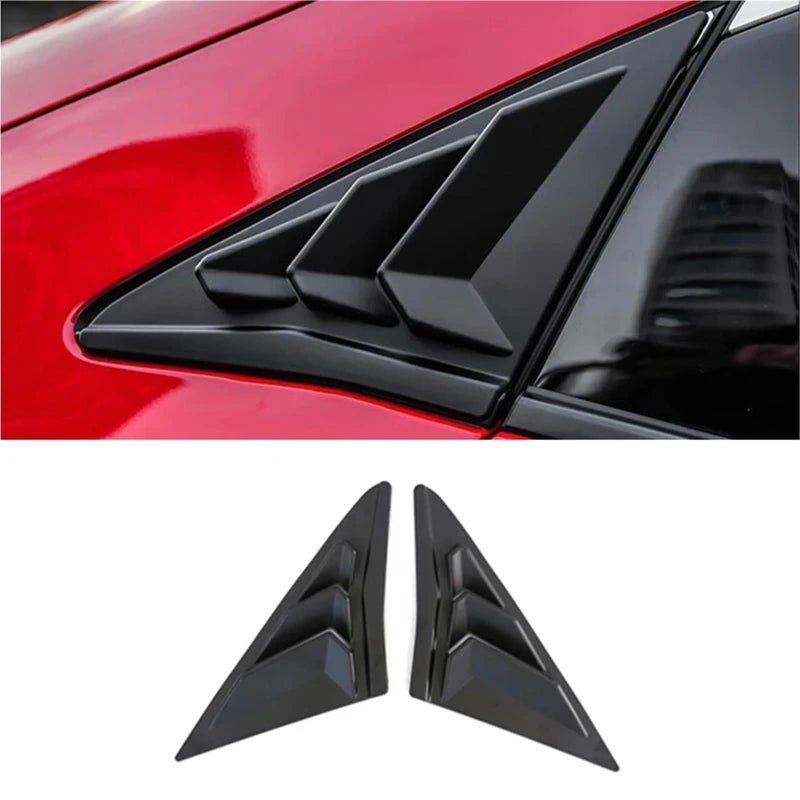 Matte Black Rear Side Window Louvers Air Vent Shades For Hatchback 2020 2021 - Image 2
