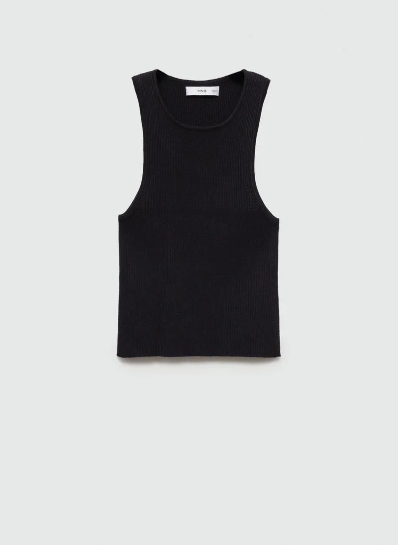 MANGO Ribbed Knit Top