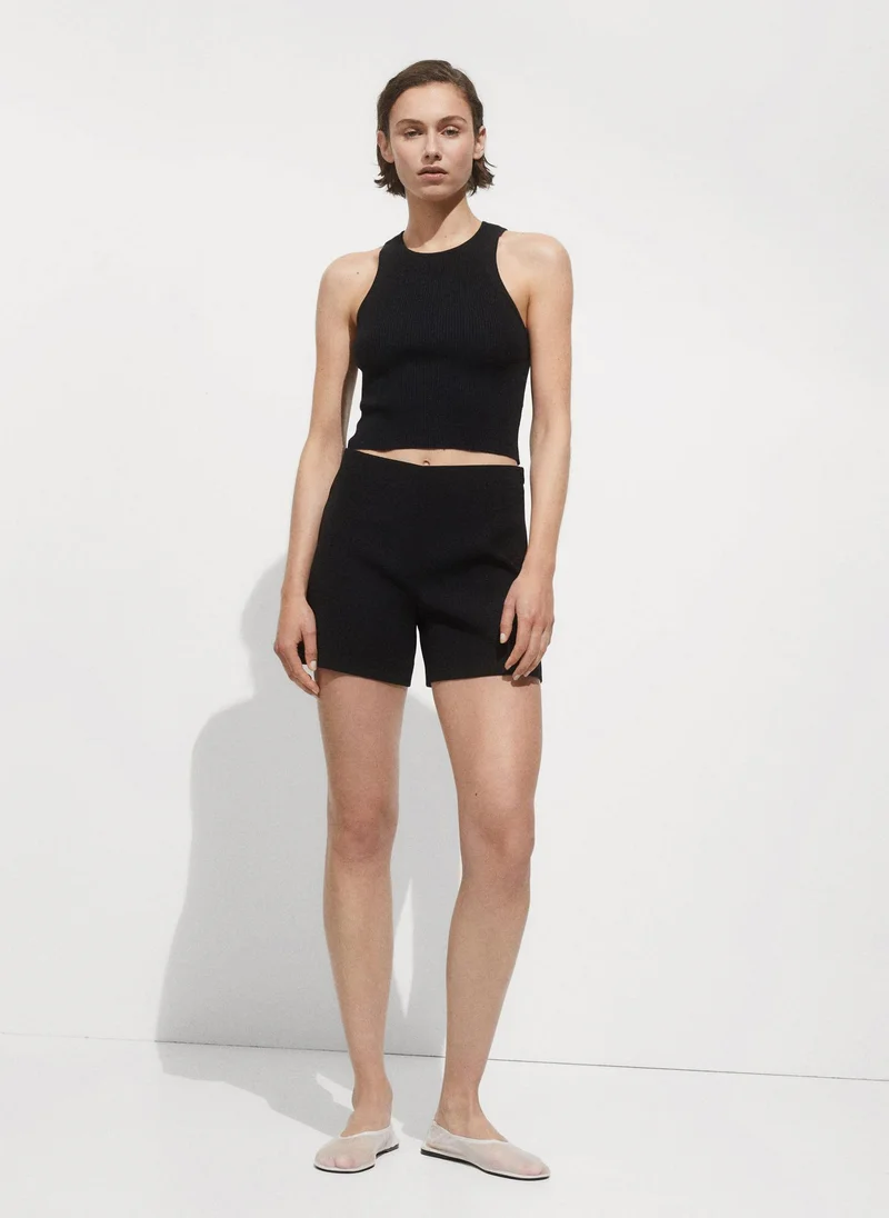 MANGO Ribbed Knit Top