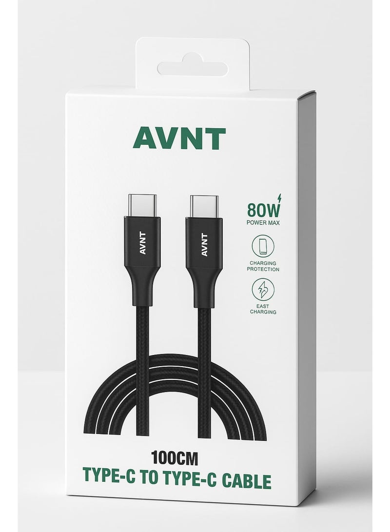 AVNT Type-C to Type-C Fast Charging Cable 100CM 80W with Data Transfer - Image 1