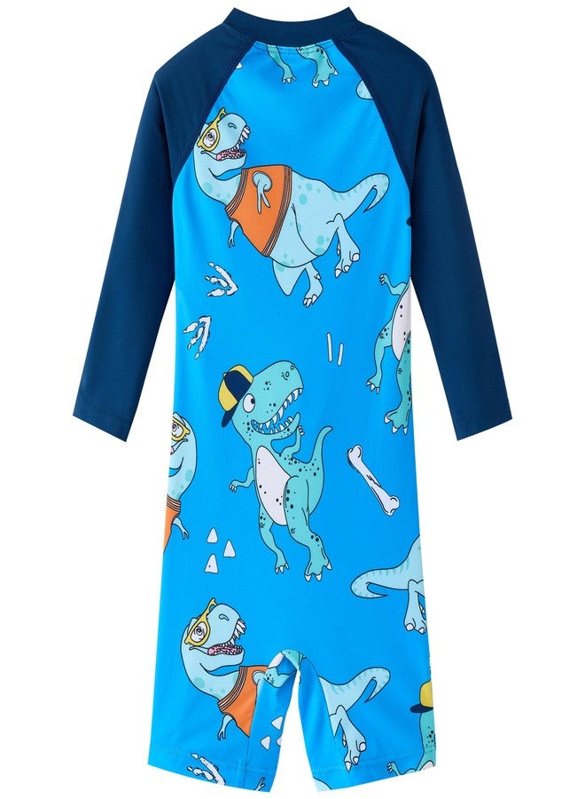 UMELOK Baby Boy Swimsuit UPF 50+ Sun Protection Full Zipper One Piece Rash Guard Swimwear Sunsuit Blue Dinosaur 2-3T - Image 2