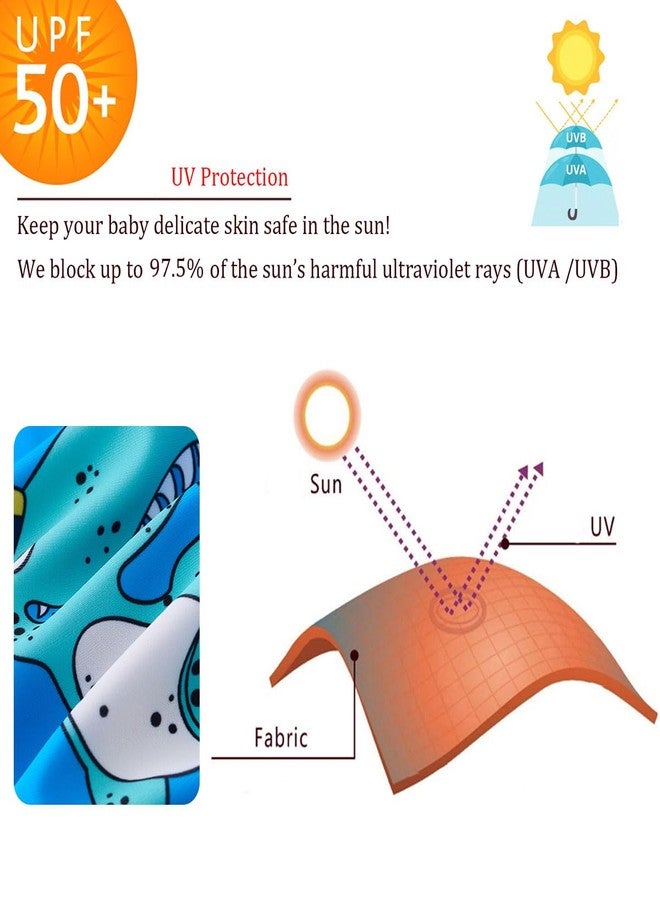 UMELOK Baby Boy Swimsuit UPF 50+ Sun Protection Full Zipper One Piece Rash Guard Swimwear Sunsuit Blue Dinosaur 2-3T - Image 3