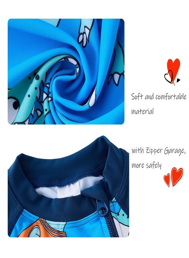 UMELOK Baby Boy Swimsuit UPF 50+ Sun Protection Full Zipper One Piece Rash Guard Swimwear Sunsuit Blue Dinosaur 2-3T - Image 5