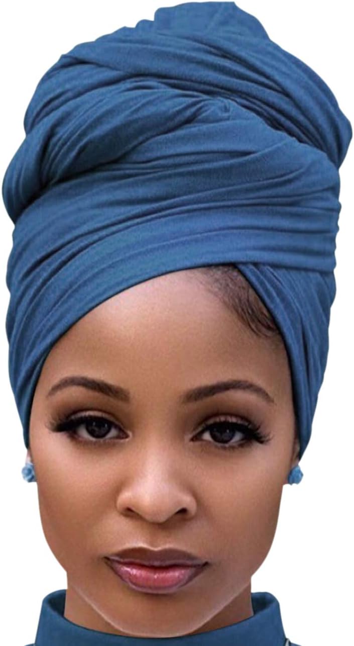 Harewom Head Wraps for Black Women Stretch Head Scarf Long African Hair Wraps Turban Headwraps Jersey Headbands - Image 1