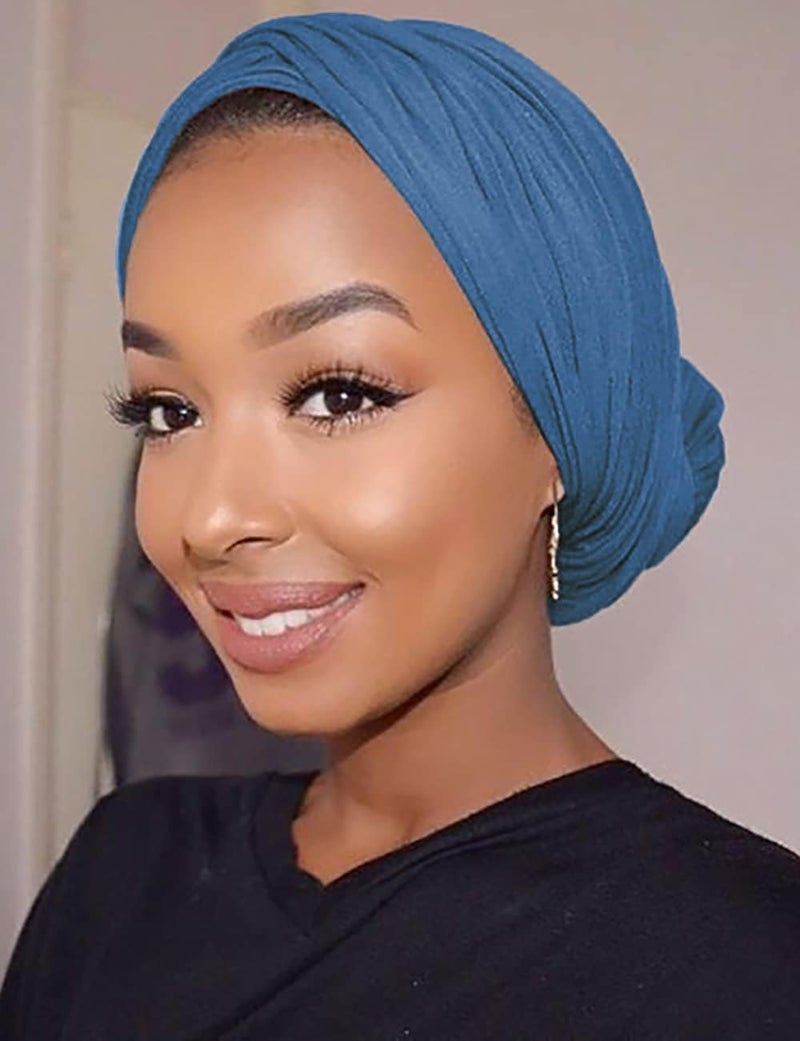Harewom Head Wraps for Black Women Stretch Head Scarf Long African Hair Wraps Turban Headwraps Jersey Headbands - Image 5