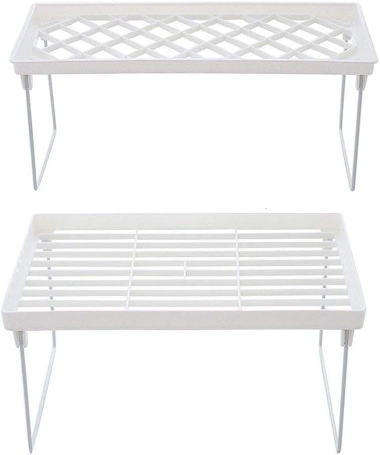 Tv Riser Desktop Shelf 2PCS Desk Monitor Stand Riser Foldable Storage Shelf Desk Storage Organizer Speaker TV Laptop Printer Stand Holder for Home Office (Size L + S) Desk Shelf Desk Riser - Image 1