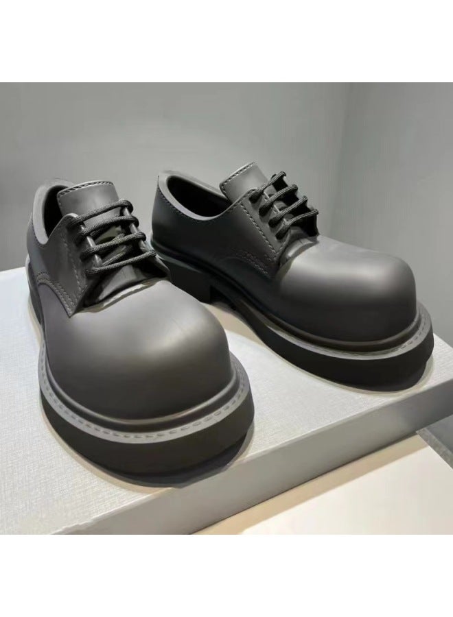 Zhang Da Piao Men's And Women's Same Style Mickey Big Head Derby Shoes Spring And Summer British Style Lace-up Round Head Thick Heel Platform Single-layer Shoes