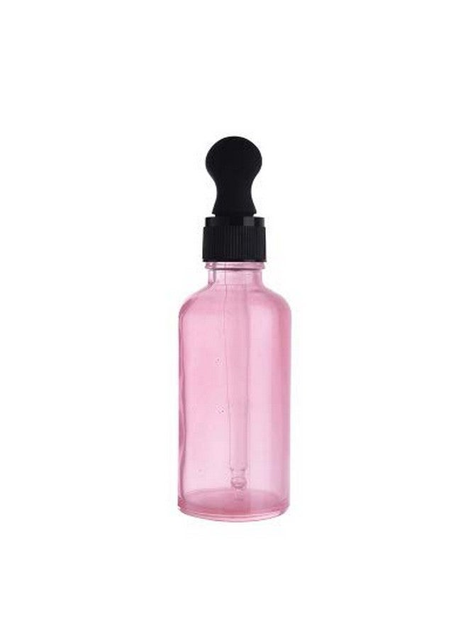 mollensiuer 2Pcs Pink Glass Essential Oil Dropper Bottles Containers Empty Round Bottles With Glass Eye Dropper Dispenser For Transfer Storing Oils Perfume Aromatherapy Lotion Cosmetic Sample Liquid (50Ml)  - Image 2