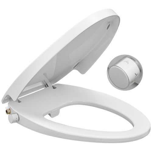 BDJM Bidet Toilet Seat,Non-Electric Quiet-Close,Fit Elongated Toilet Seat,Adjustable Water Pressure and Self-Cleaning Dual Nozzles - Image 1