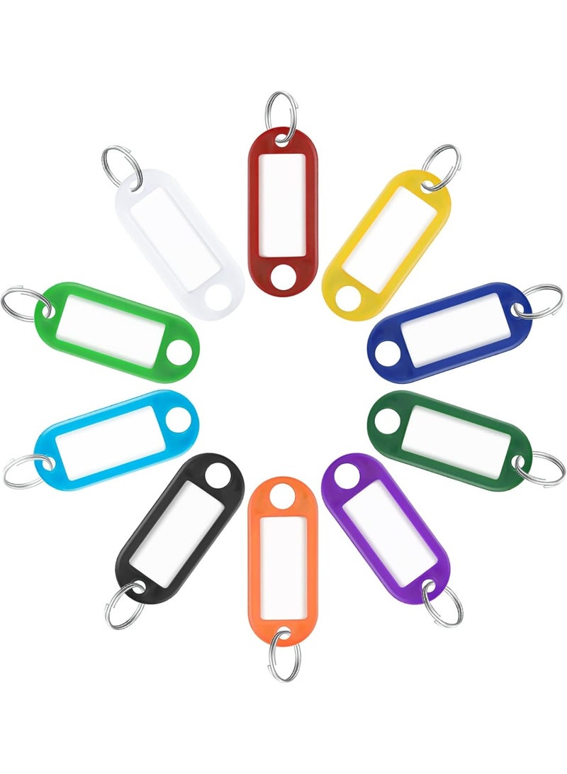 Uniclife 40 Pack Tough Plastic Key Tags with Split Ring Label Window, Assorted Colors - Image 1
