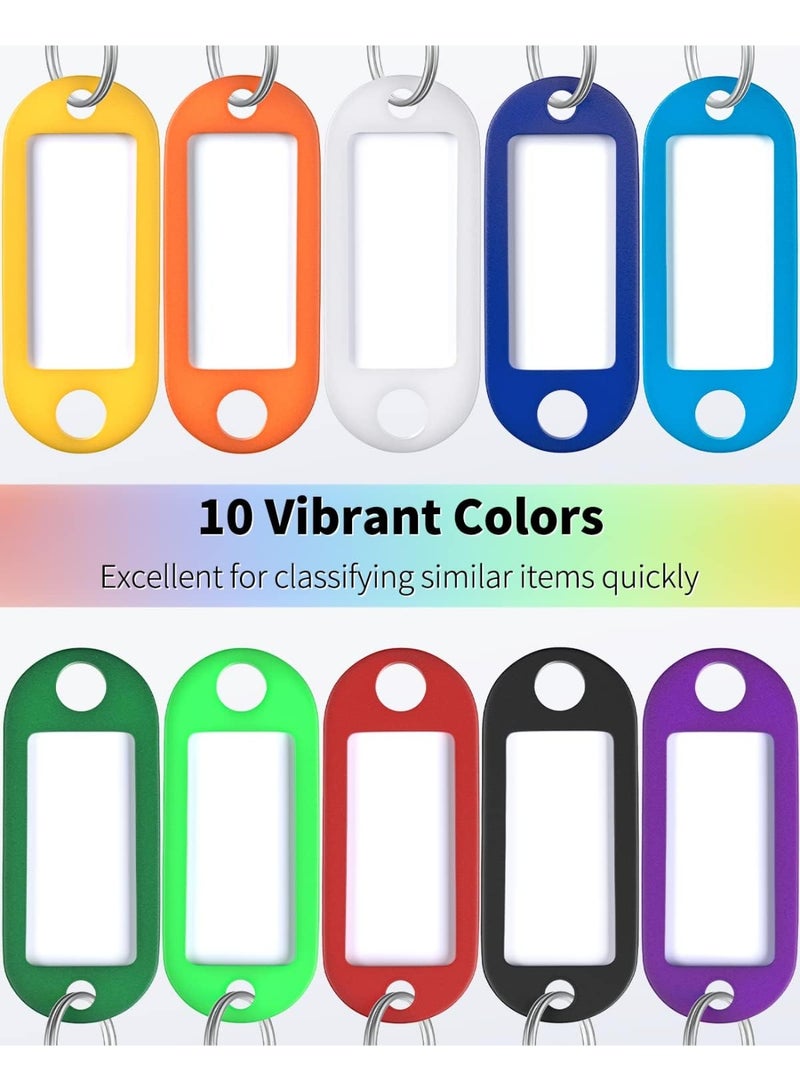 Uniclife 40 Pack Tough Plastic Key Tags with Split Ring Label Window, Assorted Colors - Image 3