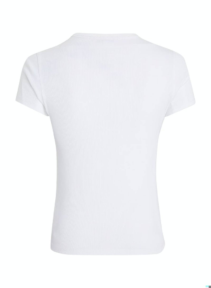 TOMMY JEANS Slim Rib Short Sleeve T-Shirt - Image 5