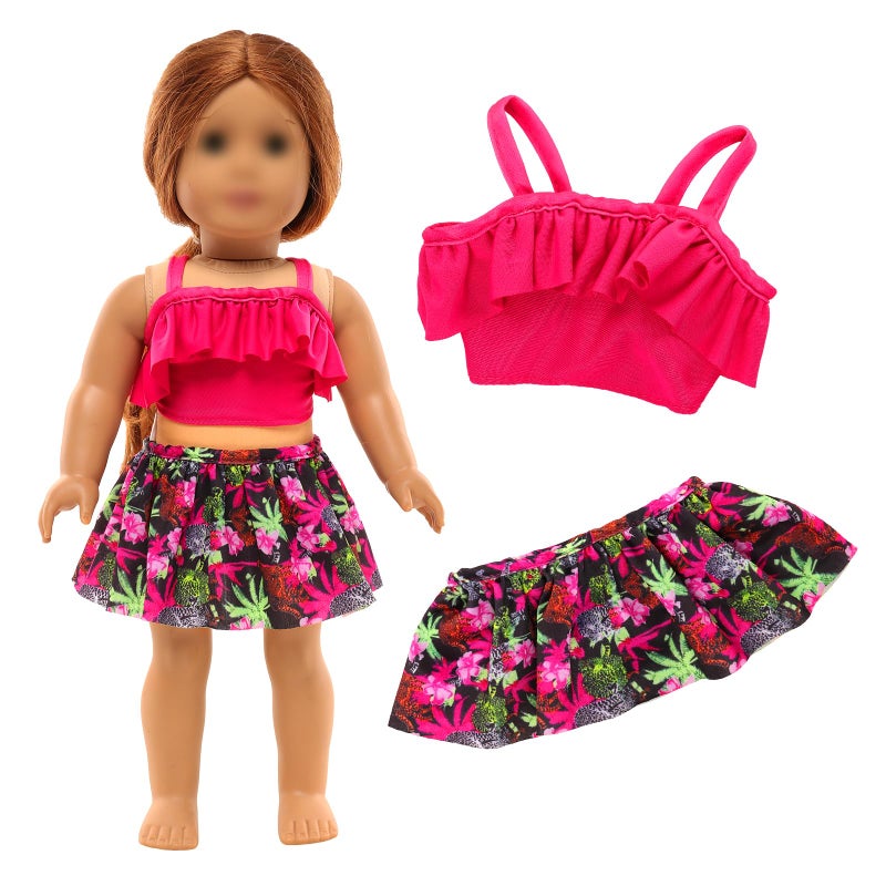 Barwa 18 Inch Doll Clothes Accessories 3 Sets Princess Mermaid Tail Outfits Dress Swimsuit Bikini Tops Underwear Swimwear for 18 Inch Dolls - Image 2