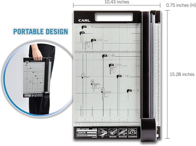 CARL 12 inch DC-200N Premium Rotary Paper Trimmer, Metal Base, 15 Sheet Cutting Capacity. - Image 5