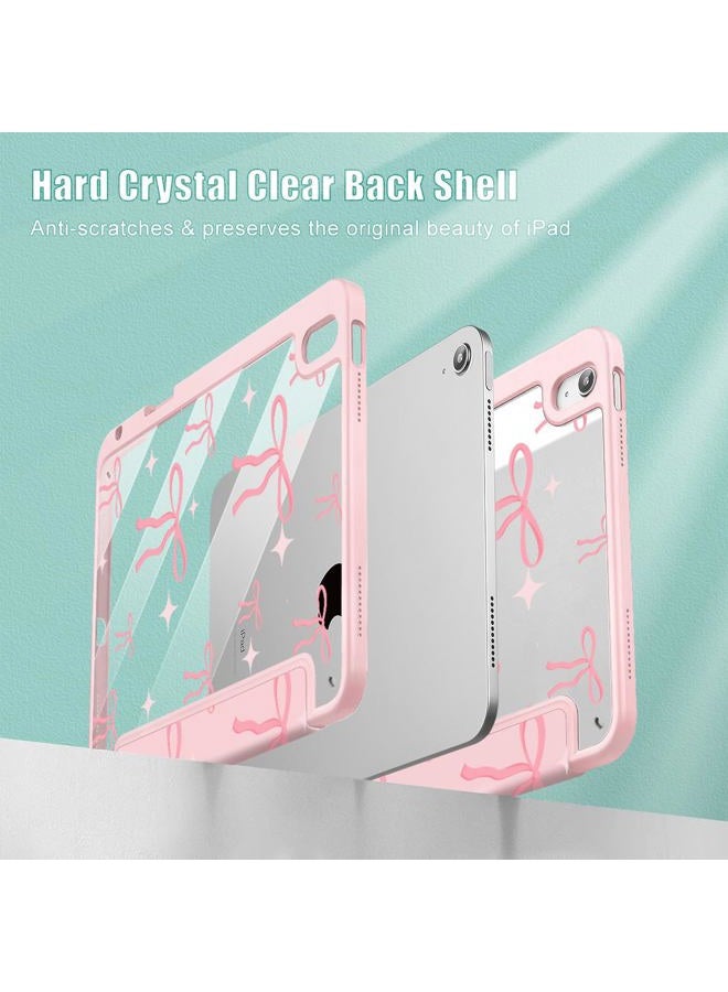 May Chen for iPad (A16) 11th Generation Case 11 Inch 2025, iPad 10th Gen Case 2022 10.9 inch, Built-in Pencil Holder with Shockproof Cover Clear Transparent Back Shell Auto Wake/Sleep, Pink Bows P721 - Image 4