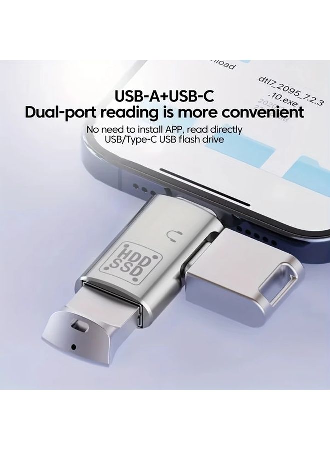 Audio OTG Silvery Fast Charging Cable Type C Adapter USB 3 1 U Disk Reader Headphone Converter - Image 4