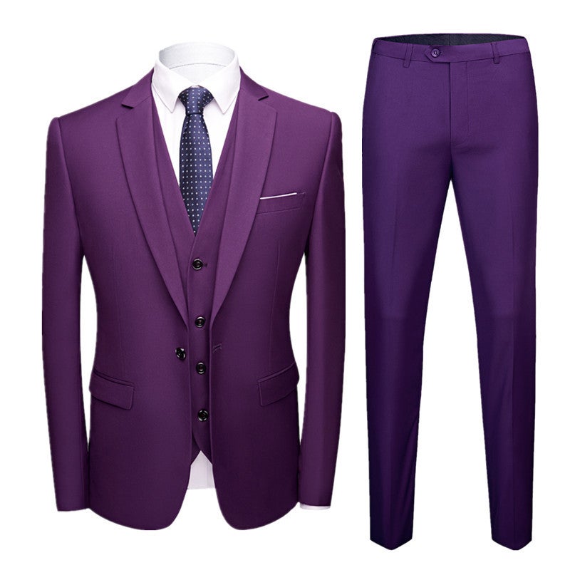 Men'S Groom Suit Three-Piece Korean Slim-Fit Casual Work Suit Men'S Suit - Image 5