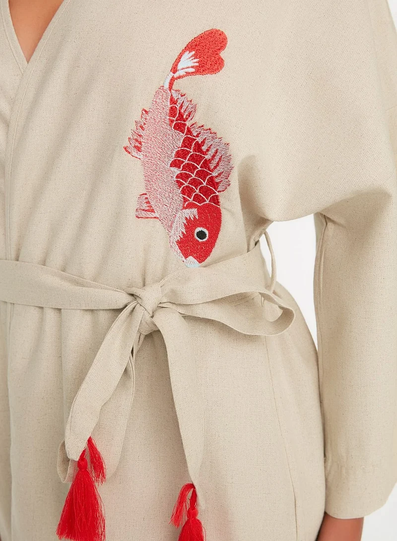 trendyol Embroidery Kimono