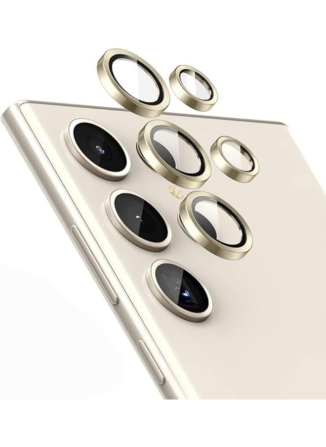 Samsung Galaxy S24 Ultra Camera Lens Protector, Individual Lens Protectors, Scratch-Resistant Ultra-Thin Tempered Glass with Aluminum Edging, Galaxy S24 Ultra Case Friendly, 1 Set, Gold