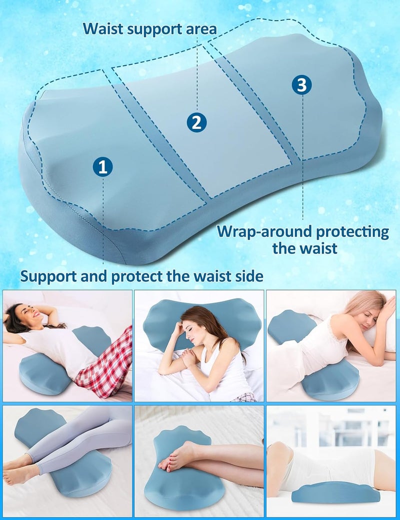 Fledano Lumbar Support Pillow for Sleeping – Memory Foam Lower Back Pillow for Bed for Back Pain Relief - Ergonomic Support for Side & Back Sleepers - Bed Rest Pillow for Car, Sofa with Cooling Cover - Image 5
