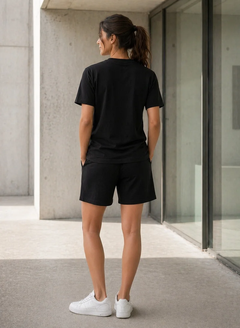 Ashita Fernandes AF Originals Premium Linen Relaxed Fit Shorts in Deep Black