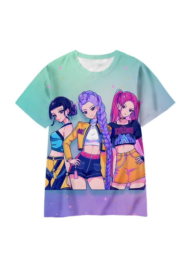 general KPop Demon Hunters casual loose T-shirt Gift for family and Friends - Image 1