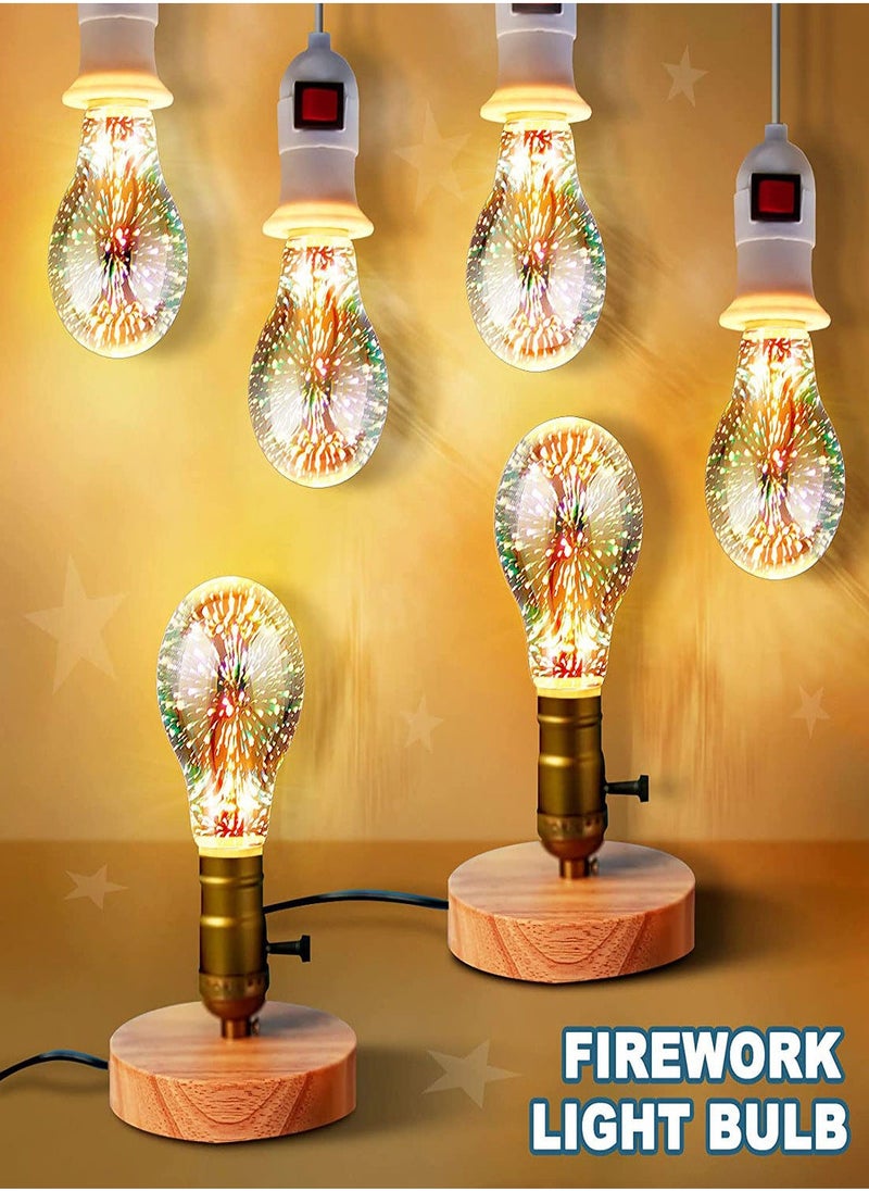 Firework Light Bulb, 3D Fireworks Effect LED Light Bulb Smart Bulbs Multicolor Decorative Ceiling Light Bulb for Party Bedroom Festival Home Disco, E27 4.5W, for Home, Party, Bedroom (2 PCS) - Image 4