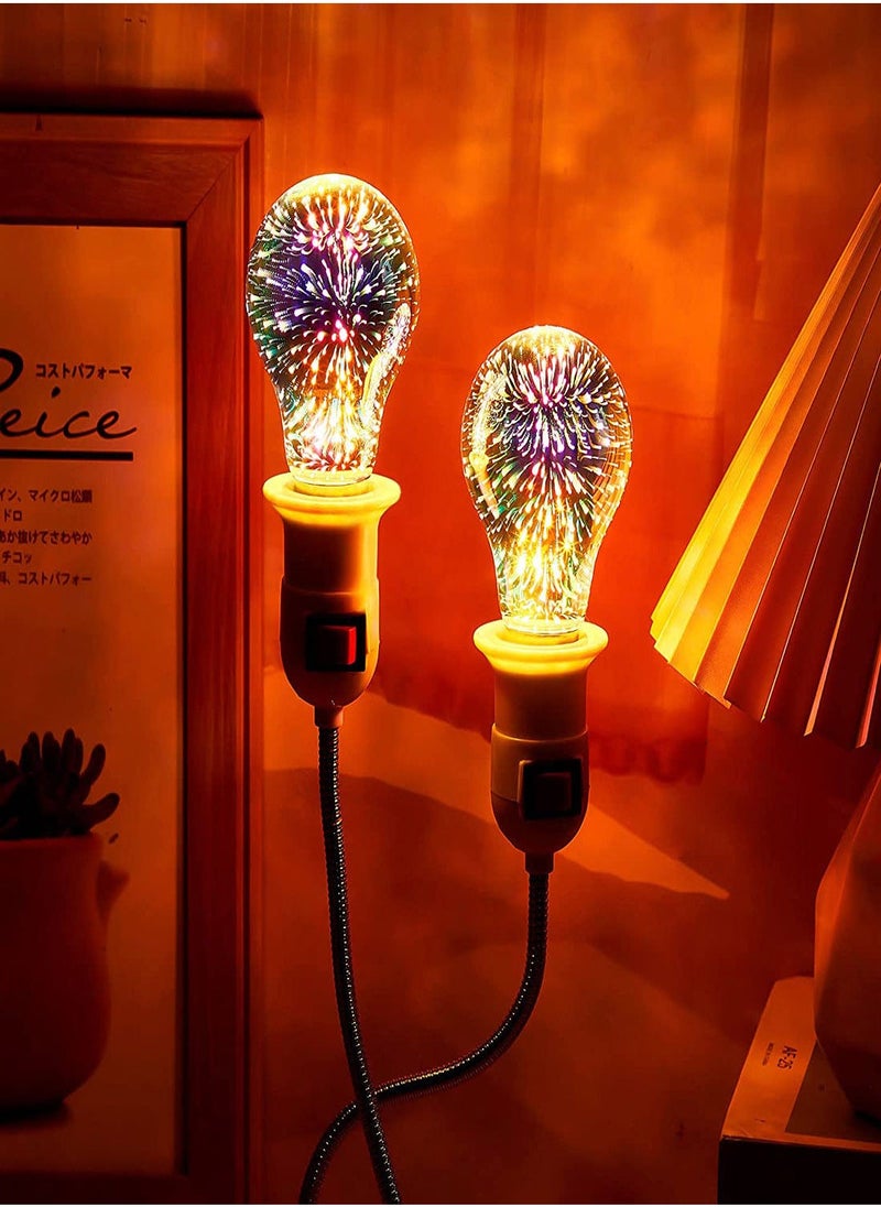 Firework Light Bulb, 3D Fireworks Effect LED Light Bulb Smart Bulbs Multicolor Decorative Ceiling Light Bulb for Party Bedroom Festival Home Disco, E27 4.5W, for Home, Party, Bedroom (2 PCS) - Image 5