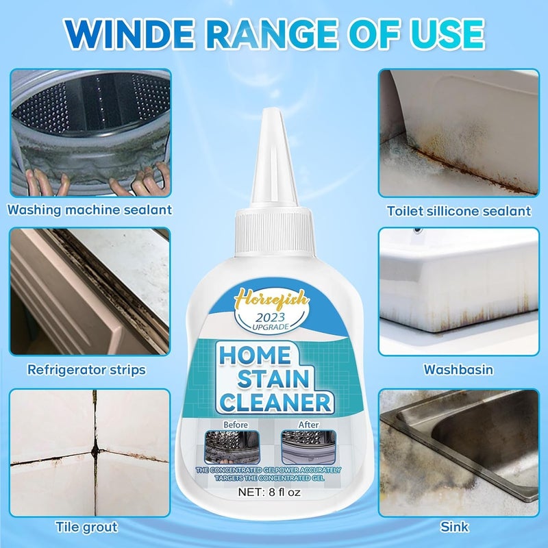 HORSEFISH TOOL Home Remover Gel, 8 Fl Oz Household Washing Machine Cleaner for Washing Machine, Refrigerator Strips, for Tiles Grout Sealant Bathroom Cleaning Home Kitchen Sinks Cleaning Grout Cleaner - Image 3