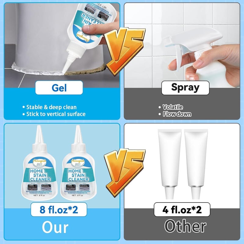 HORSEFISH TOOL Home Remover Gel, 8 Fl Oz Household Washing Machine Cleaner for Washing Machine, Refrigerator Strips, for Tiles Grout Sealant Bathroom Cleaning Home Kitchen Sinks Cleaning Grout Cleaner - Image 4