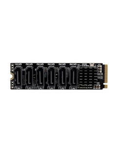 Generic M.2 NVME PCI-E PCIE X4 X8 X16 To 6 Port 3.0 SATA Adapter Card Riser III 6GB/S Chassis server PC Expansion+6PCS 3.0 SATA CABLE(size A)  - Image 1