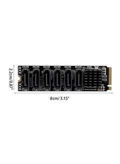 Generic M.2 NVME PCI-E PCIE X4 X8 X16 To 6 Port 3.0 SATA Adapter Card Riser III 6GB/S Chassis server PC Expansion+6PCS 3.0 SATA CABLE(size A)  - Image 3