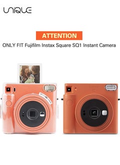Unique Protective Clear Case for Instax Square SQ1 Instant Film Camera, Crystal Hard PC Cover for Instax Square SQ1 with Removable Rainbow Shoulder Strap  - Image 5