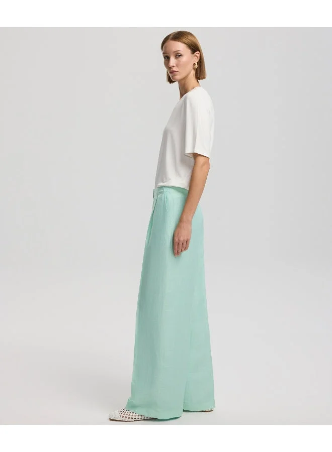 ابيكول بنطلون واسع الساق بكسرات